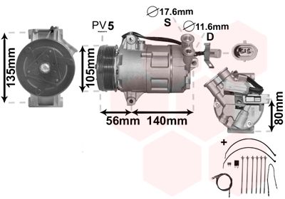 VAN WEZEL Компрессор, кондиционер 3700K428